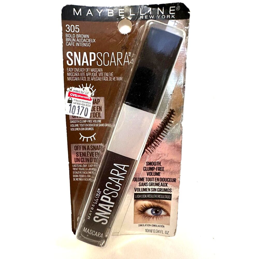 Maybelline Snapscara Washable Mascara #305 Bold Brown 0.34 fl oz New In Package